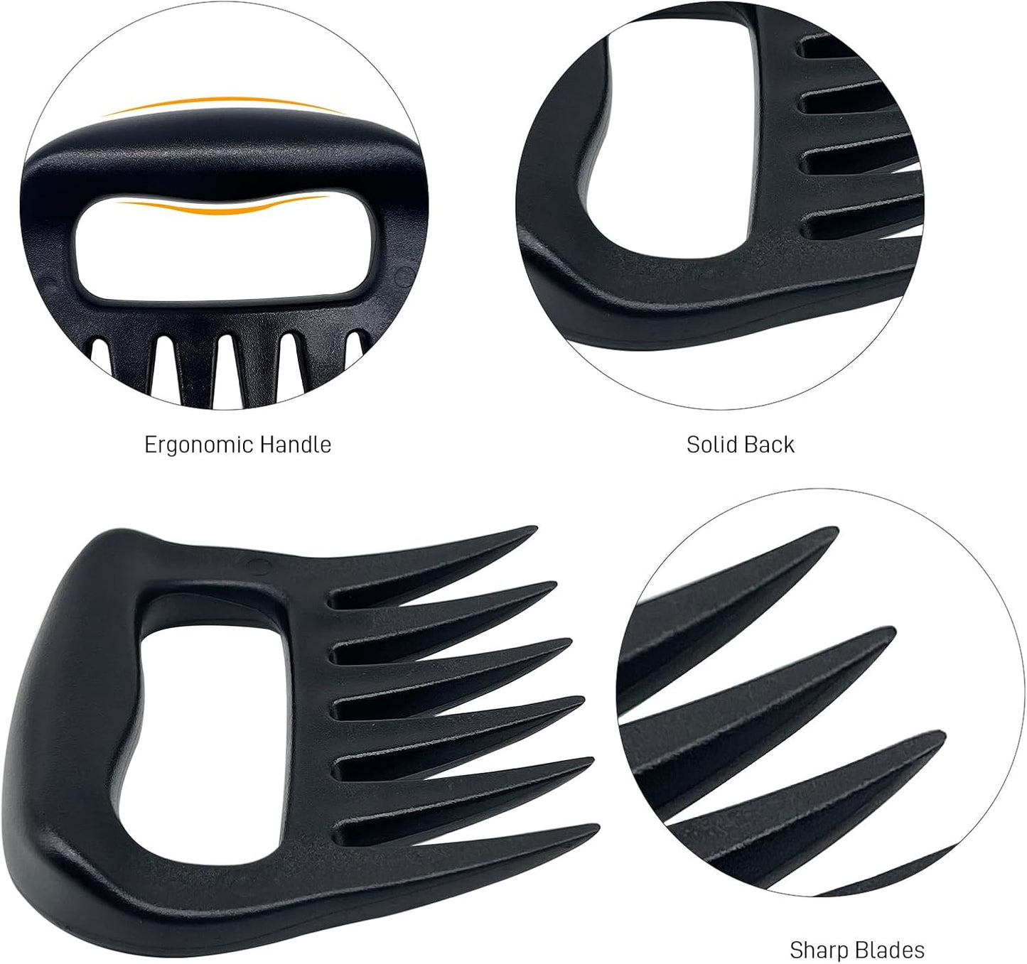 Meat Shredder Claws, Bear Claws for Shredding Meat Pulled Pork Chicken Turkey Beef, 2 PCS Barbecue Smoker Grilling Accessories for BBQ Gifts, White Elephant Gifts, Stocking Stuffers