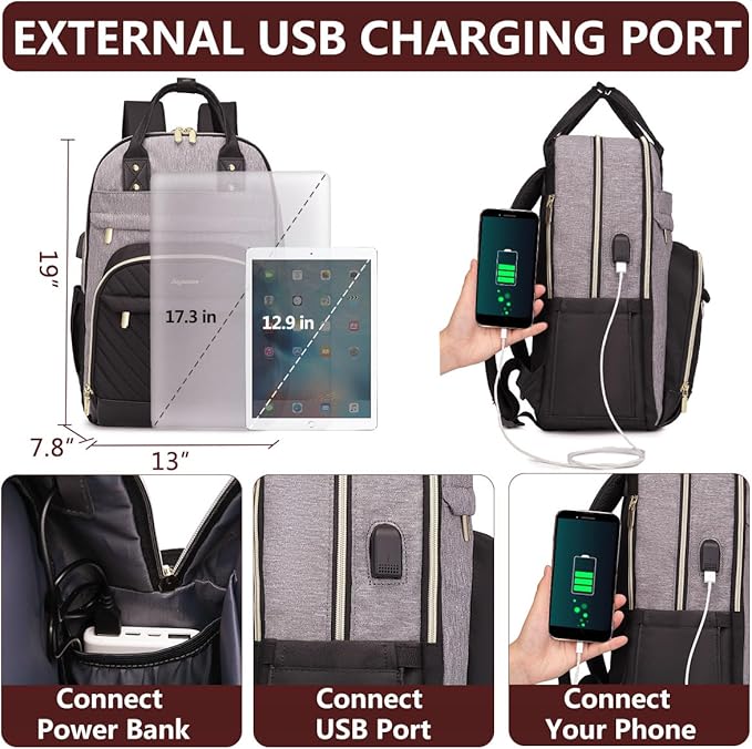Laptop Backpack for Women Work Bag: College Backpacks 17.3 Inch - Image 4