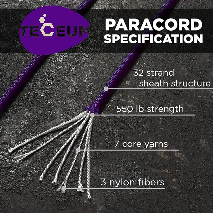 TECEUM 5/32" Paracord Rope 1000 – 1000ft / 200ft / 100ft / 50ft – Tactical - Image 2