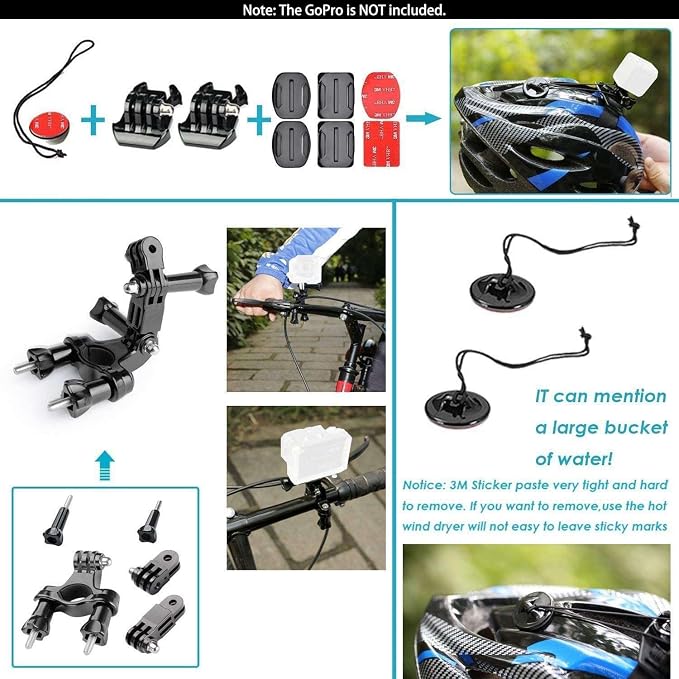Navitech 60-in-1 Action Camera Accessories Combo Kit - Image 5