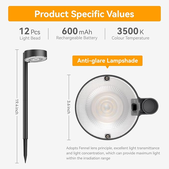 Ahaorigin 8 Pack Solar Pathway Lights Outdoor, 12 Brighter LED Solar Lights - Image 5