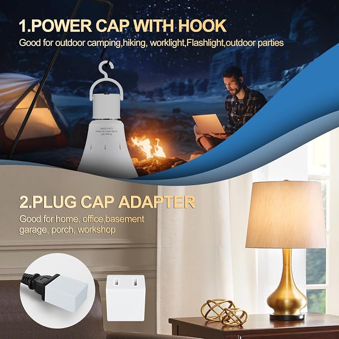 9 Pack Rechargeable Emergency Lights Blubs, Battery Powered Light Bulb 9W - Image 8