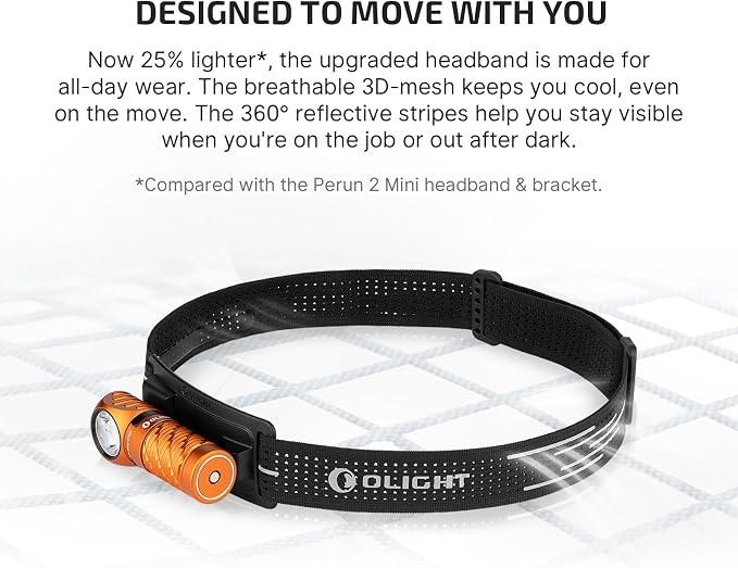 OLIGHT Perun 3 Mini Headlamp 1250 Lumens LED Head Flashlight, Rechargeable - Image 5