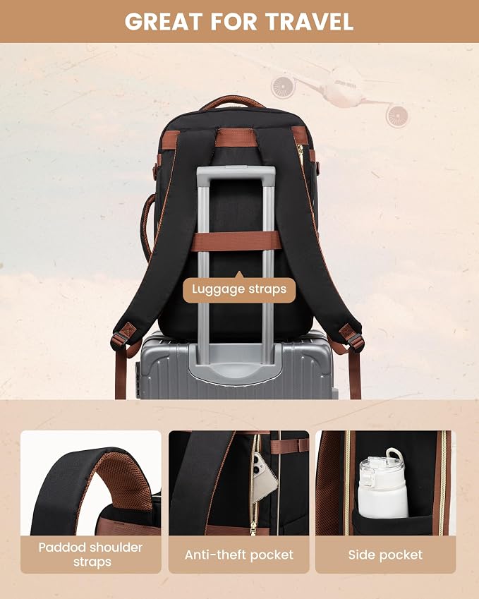 LOVEVOOK Travel Backpack Carry on Flight Approved 40L, Waterproof TSA Travel - Image 6