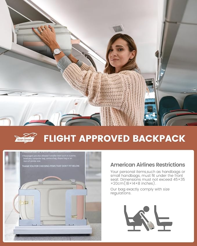 LOVEVOOK Travel Backpack For Women Flight Approved, 50L Carry On Backpack - Image 2