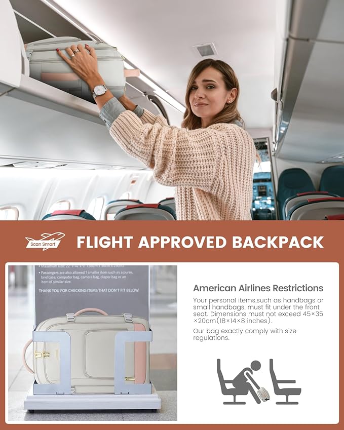 LOVEVOOK Travel Backpack For Women, 40L Carry On Backpack Flight Approved - Image 3