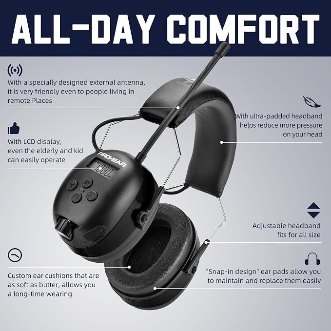 PROHEAR 033 2.0 Bluetooth Hearing Protection Headphones - Image 5