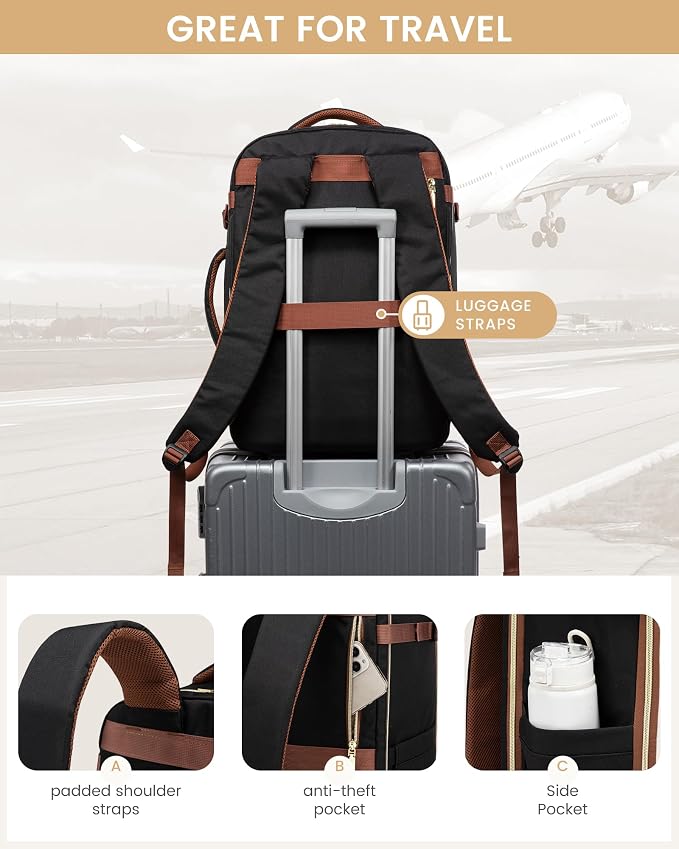 LOVEVOOK Travel Essentials Carry on Backpack 40L Travel Backpack - Image 7