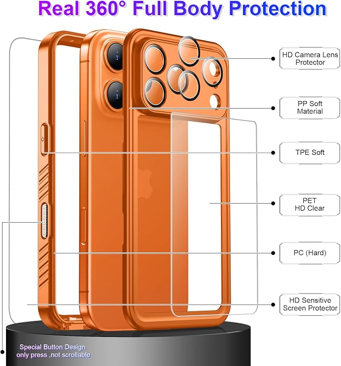 Temdan Compatible with iPhone 17 Pro Case, Waterproof Built-in Screen & Camera - Image 4