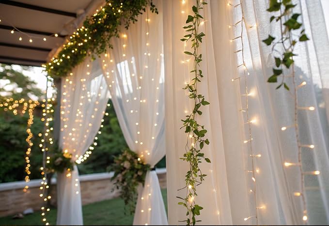 Solhice LED Curtain Lights Outdoor 50ft x10ft, 1000 LED Plug in Hanging String - Image 8
