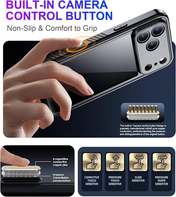 Temdan Compatible with iPhone 17 Pro Case, Waterproof Built-in Screen & Camera - Image 5