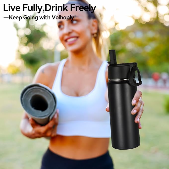 Volhoply 18oz Insulated Water Bottle Bulk 2 Pack, Kids Stainless Steel Water - Image 7