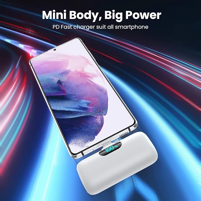 Small Portable Charger for iPhone 17/16/15 Series, 5000mAh 3A PD USB C Power - Image 2