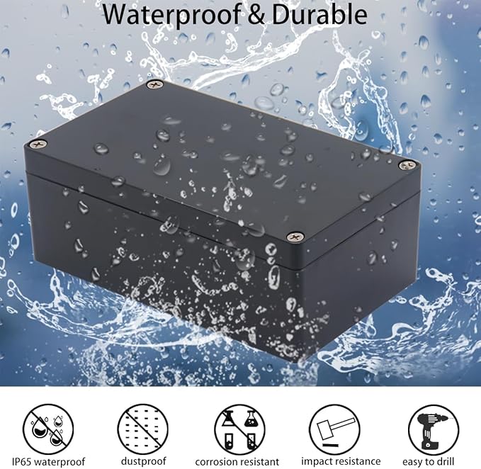 2pcs Project Box ABS Black Electrical Boxes IP65 Outdoor Waterproof Box - Image 2