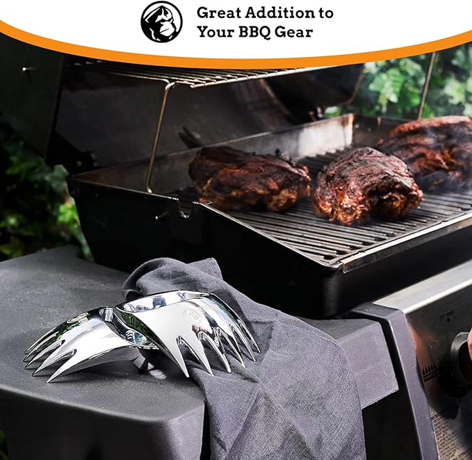 Meat Claws Meat Shredder for BBQ - Perfectly Shredded Meat, These Are The Meat Claws You Need - Best Pulled Pork Shredder Claw x 2 For Barbecue, Smoker, Grill (Solid Metal)