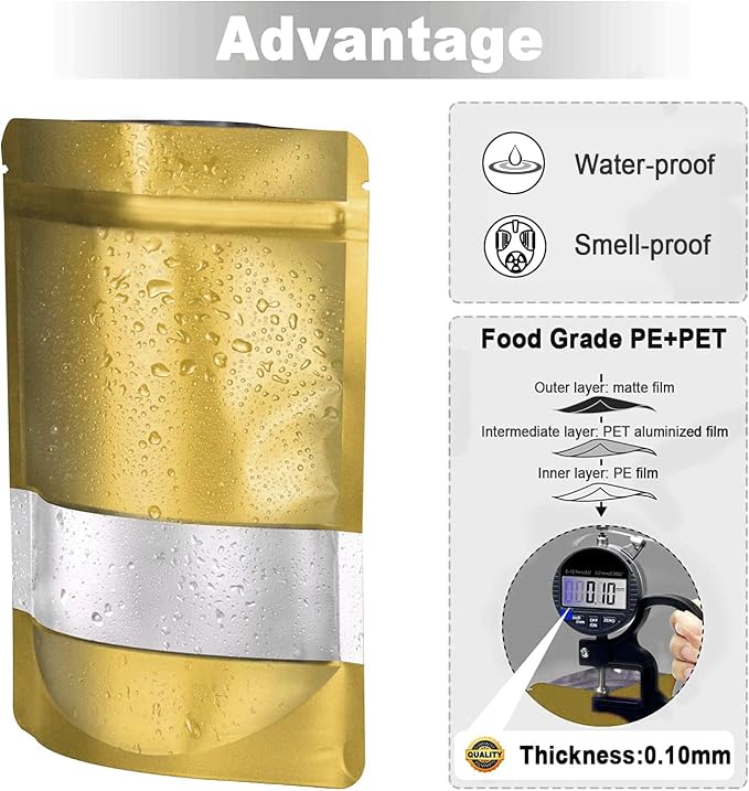 4.7"x7.8" 120pcs Mylar Bags for Food Storage, Smell Proof Bag - Image 5