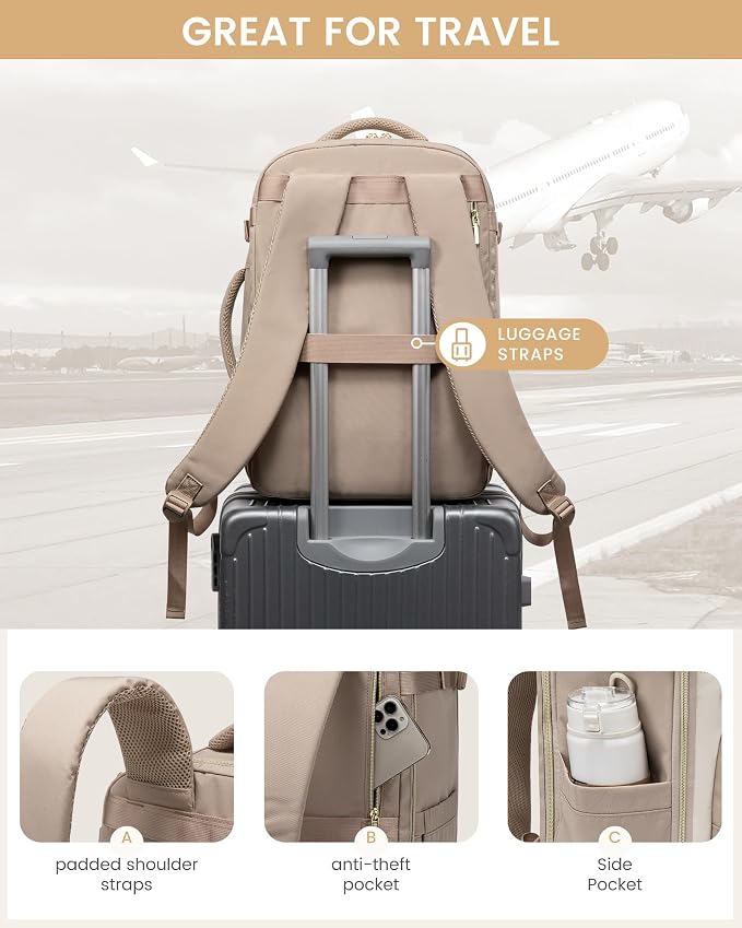 LOVEVOOK Travel Essentials Carry on Backpack 40L Travels Backpack - Image 6