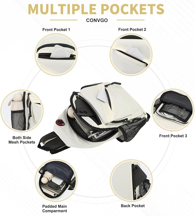 Crossbody Bag Casual Sling Bag for Men, Convertible Backpack, 3-in-1 Anti-Theft - Image 5
