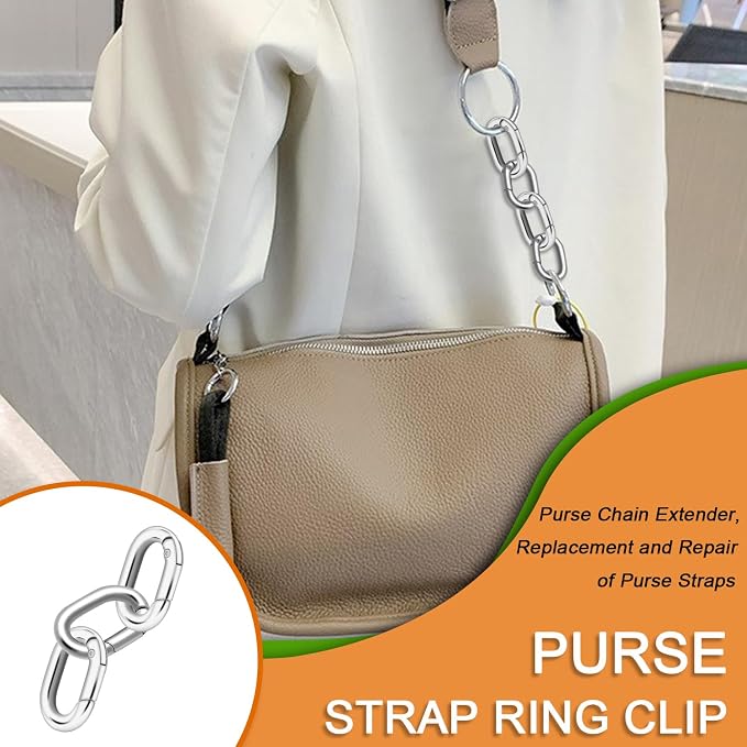 10Pack 3/4 Inch Small Oval Carabiner, Metal Spring Tiny Carabiner Clips - Image 4