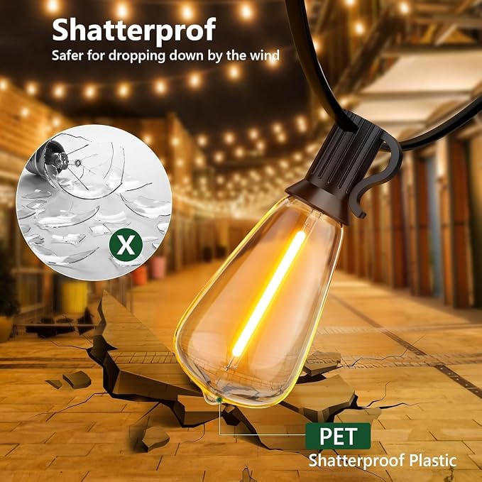 25FT Outdoor String Lights, Waterproof Patio Lights - Image 3