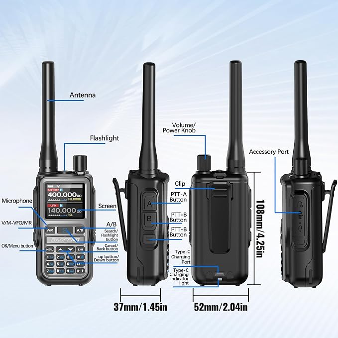 Baofeng Radio UV-5R Mini Ham Radio Long Range Handheld Two Way Radio NOAA - Image 8