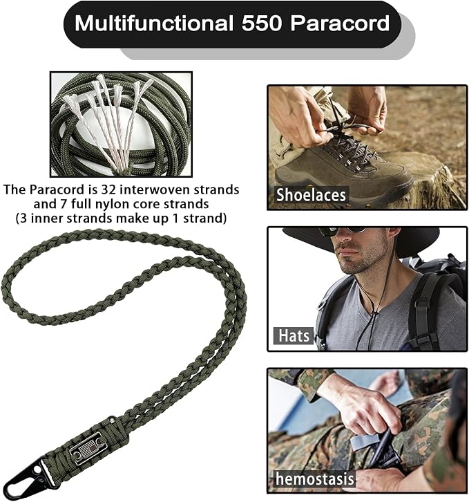 DDOUT Heavy Duty Paracord Lanyard 550 Paracord Braided Keychain - Image 5