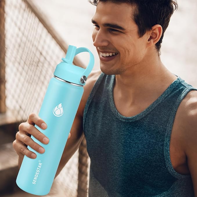 SENDESTAR Stainless Steel Wide Mouth Water Bottle 32oz Double Wall Vacuum - Image 3