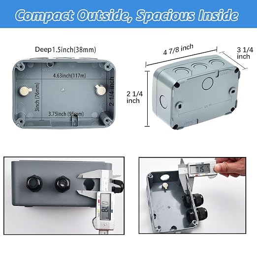 Outdoor Junction Box, Nineleaf IP66 Weatherproof Electrical Project Boxes - Image 7