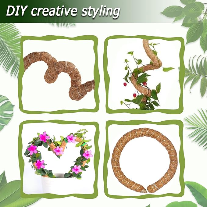 Bendable Moss Pole, 47 Inch Moss Poles for Plants Monstera, Tall Moss Poles for Climbing Plants Indoor, Large Moss Pole Support, Garden Trellis Plant Stand Stakes for Potted Plants, Pothos