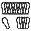 Carabiner Clip Hook, 3.15 inch 15 pcs Black Heavy Duty Spring Snap Hook Key by KINLINK