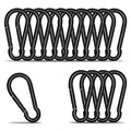 Small Carabiner Clip Hook, 2.36 inch 15 pcs Black Heavy Duty Spring Snap Hook by KINLINK