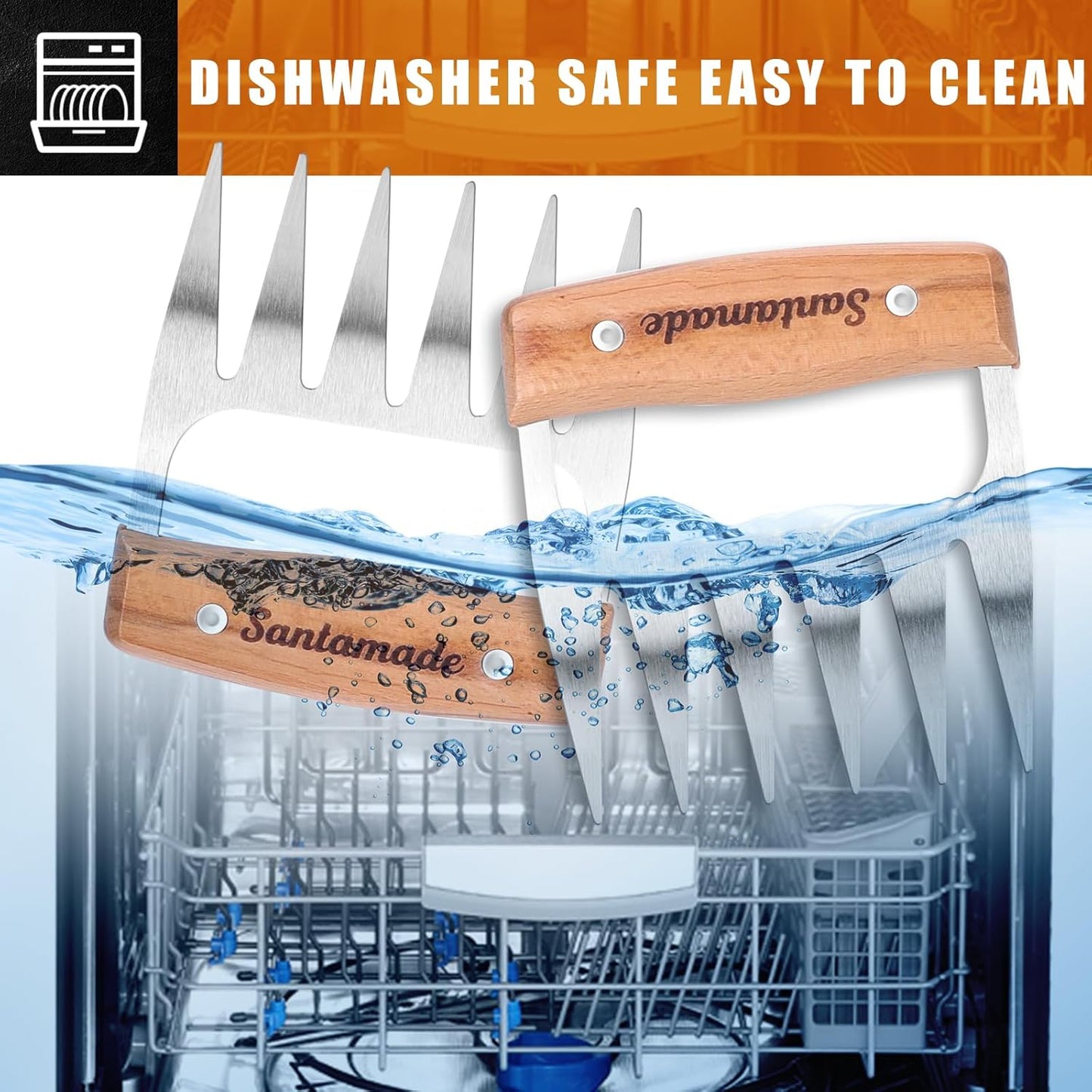 Meat Shredder Claws - Stainless Steel Meat Claws for Pulled Pork, Shredded Chicken, Bear Claws for Shredding Meat, Grill, BBQ Smoker Accessories, Grilling Gifts, Stocking Stuffers for Men