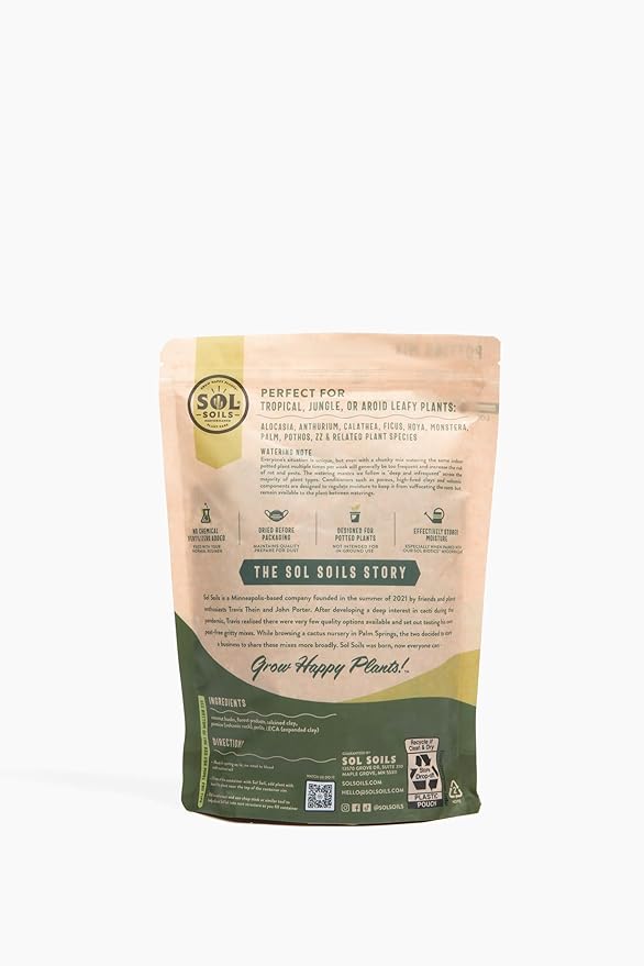 Sol Soils Chunky Houseplant Mix - Fast Draining Soil for Indoor Plants with Coco Coir Chips, Perlite, & Pumice, 1 Gallon