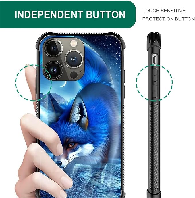 for iPhone 12 Pro Max Case, Snowy Mountain Fox Lake Pattern Graphic Design Girl - Image 4