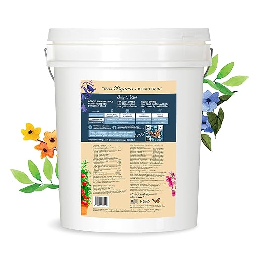 Organic Plant Magic - Truly Organic™ Fast-Acting Soluble Plant Food: All-Purpose Fertilizer Concentrate for All Flower Vegetable Herb Fruit Tree Shrub Container Garden & House Plants [20 lb Bucket]