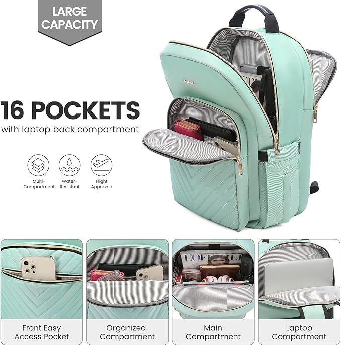 LOVEVOOK Laptop Backpack for Women 17.3 inch, Cute Womens Travel Backpack Purse - Image 2