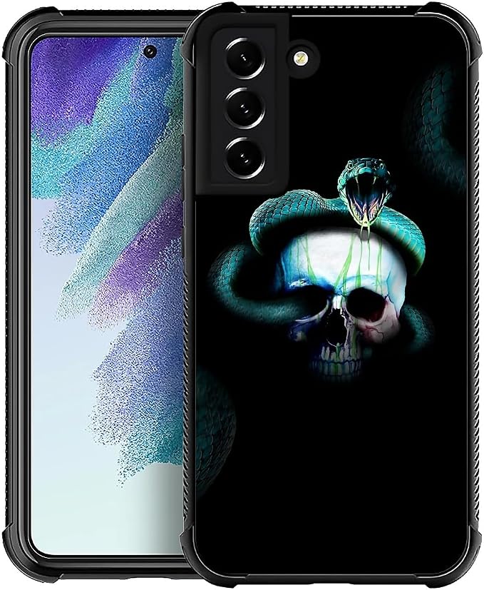 for Samsung Galaxy S21 Plus Case, Skeleton Winding Snake Pattern Graphic Design by FKBRCL4U