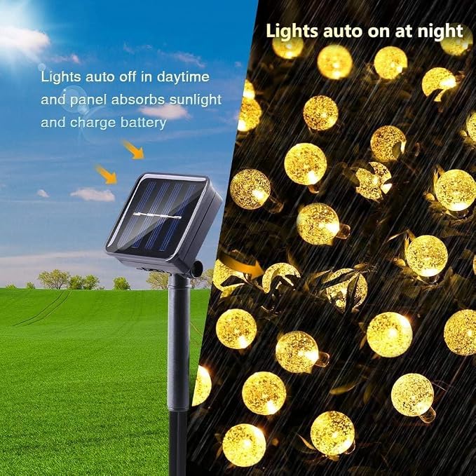 Toodour Solar String Lights Outdoor Waterproof, 56ft 100 LED Globe String Light - Image 3