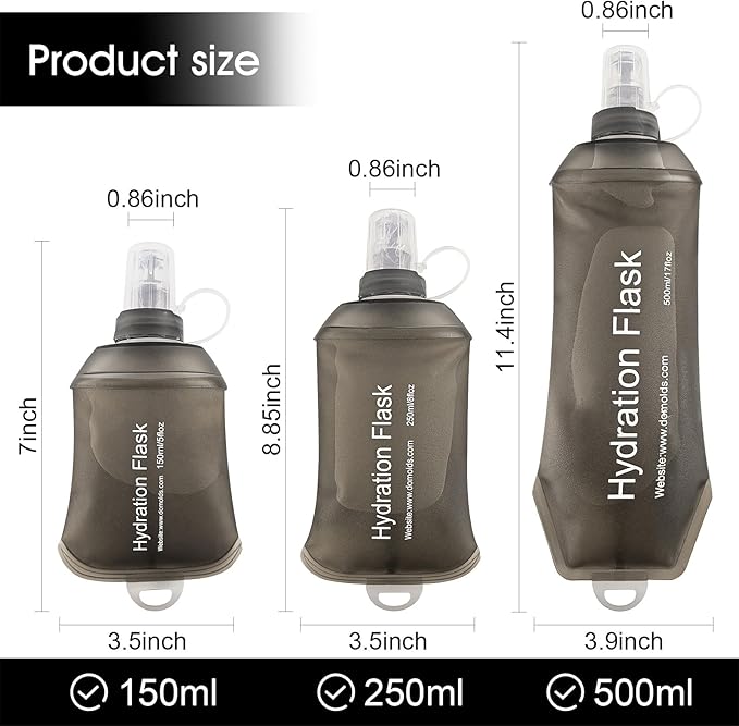 WILDREEDS 250ml Soft Flask, TPU Collapsible Soft Water Bottle - Image 5