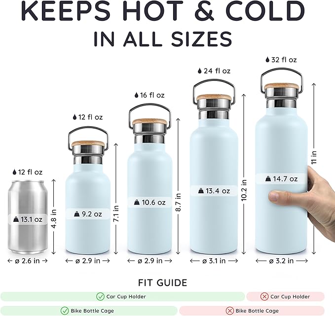 Bambaw Stainless Steel Water Bottle 24 oz, Metal Water Bottle Insulated - Image 5