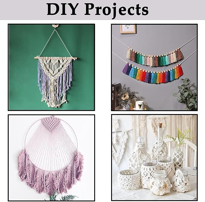 Vintage Pink Macrame Cord 3mm x 109Yards, Colored Cotton Rope Craft Cord - Image 4