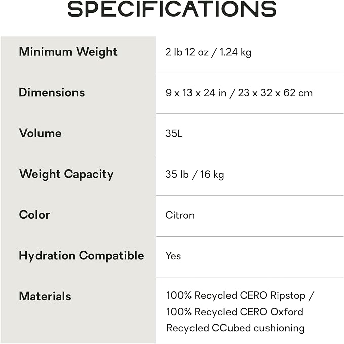 NEMO Equipment Resolve Endless Promise Technical Active Daypack - 35L - Citron - Image 5