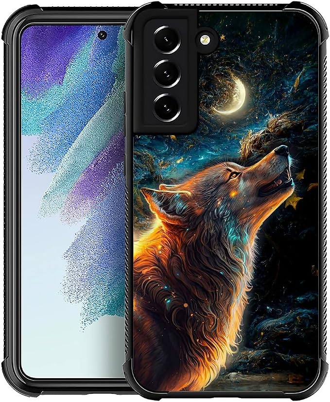 for Samsung Galaxy S21 Case, Star Cave Hungry Wolf Pattern Graphic Design Girl by FKBRCL4U