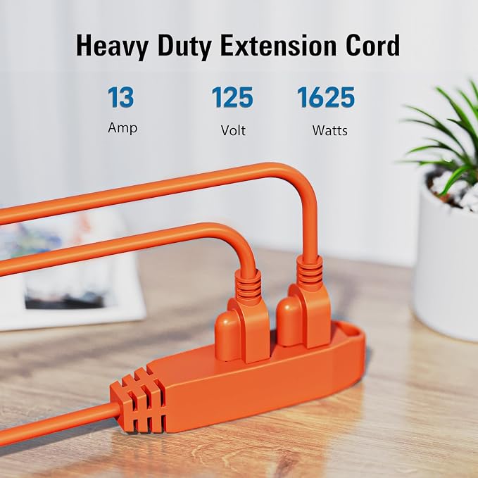K KASONIC - 50-Feet 3 Outlet Extension Cord, ETL/UL Listed, 16/3 SJTW 3-Wire - Image 2