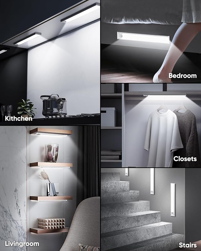 12'' Under Cabinet Lights, LED Rechargeable Battery Operated Motion Sensor - Image 7