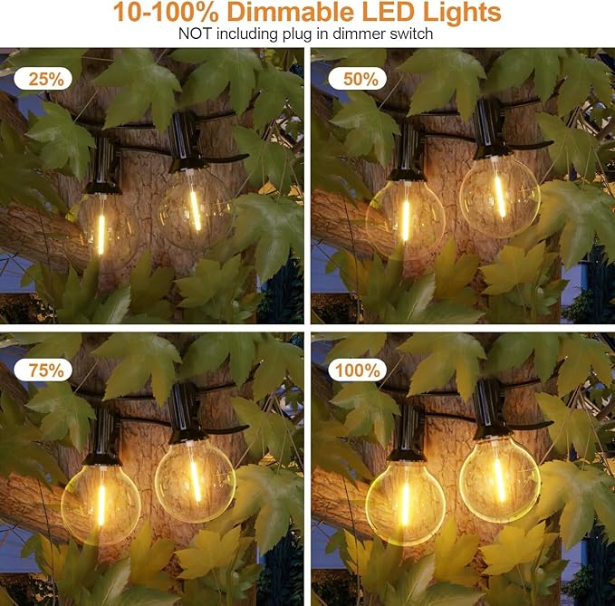 GPATIO Outdoor String Lights, 100FT G40 Bulbs Shatterproof Patio Lights - Image 3
