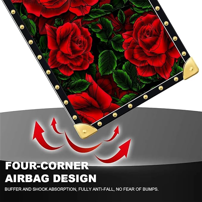 Compatible with iPhone 13 Pro Max Case, Vector Red Rose Green Leaf Luxury - Image 7