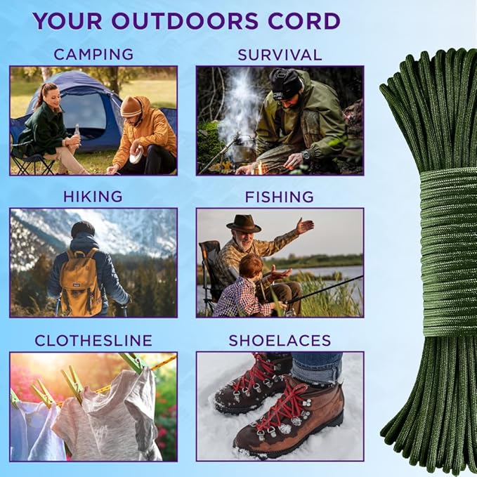TECEUM 5/32" Paracord Rope 1000 – 1000ft / 200ft / 100ft / 50ft – Tactical - Image 3