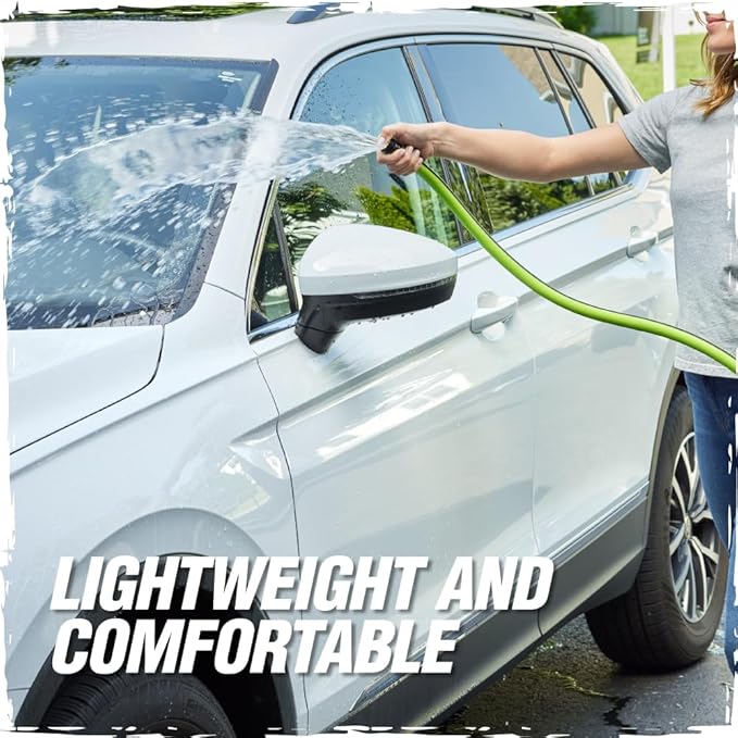 Rugged Rhino Heavy Duty Flexible Light Weight Garden Hose, 100ft x 5/8in, 4 Layer Leakproof Outdoor Gardening Tools, Watering Supplies, Powerful Water Pressure for Lawn, Flowers, Green Black