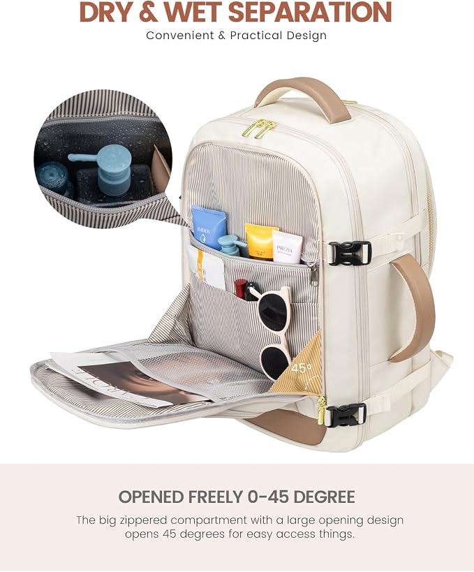 LOVEVOOK 40L Travel Backpack for Women Flight Approved, Carry on Backpack for - Image 5